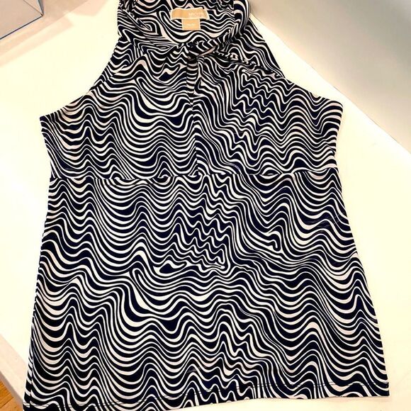 MICHAEL Michael Kors Blue and White Sleeveless Blouse Medium Women's - Picture 3 of 6